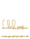 Chloé Set Of 2 Hair Clips "iconic" In Metallic