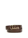 Chloé Womens Crafty Brown Logo-plaque Leather Belt In Brown