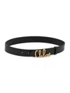 Chloé Iconic Leather Belt Adjustable Length In Black