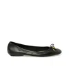 Chloé Bow Detail Round Toe Flat Sole Ballerina Shoes In Black
