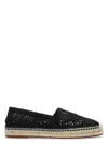 Chloé Isla Logo Embroidered Crochet Espadrilles In Delicablck
