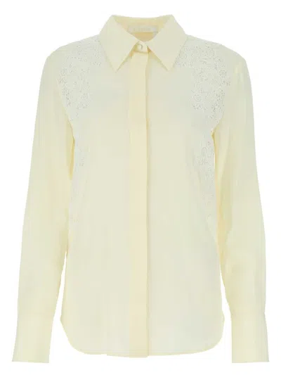 CHLOÉ WOMEN'S IVORY CREPE SHIRT