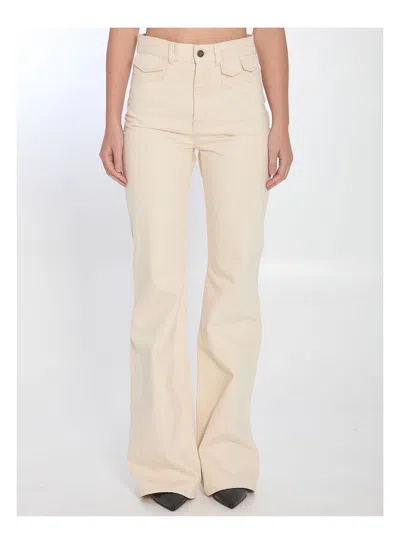Chloé Women's Ivory Flared Denim Trousers