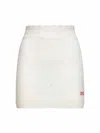 Chloé Cashmere Wool Mini Skirt With Ribbed Waistband In Neutral