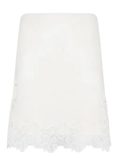 CHLOÉ WOMEN'S IVORY WOOL MINI SKIRT