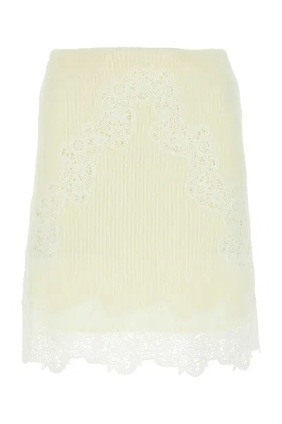 CHLOÉ CHLOE WOMEN IVORY WOOL MINI SKIRT