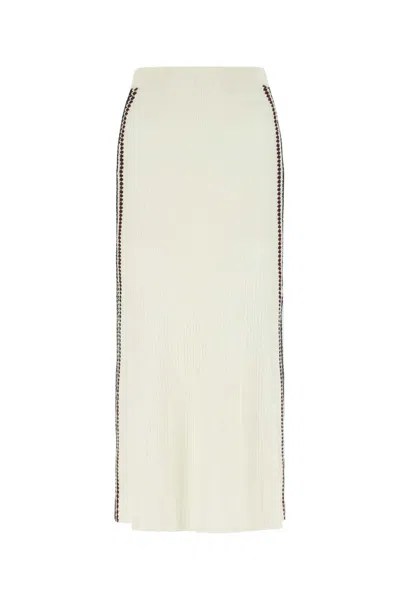 CHLOÉ CHLOE WOMEN IVORY WOOL SKIRT