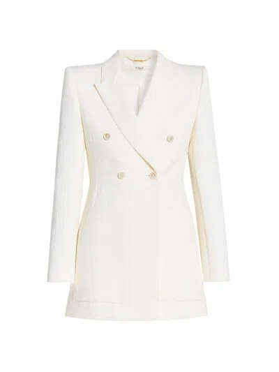 Chloé Women's Jacquard Cotton-blend Blazer In White