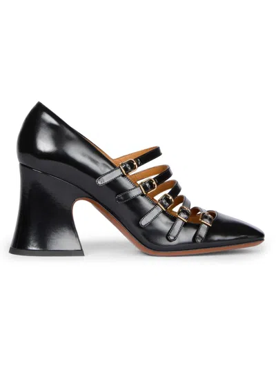 Chloé Women's Janis Buckled Leather Pumps In Black