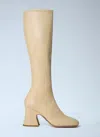 Chloé Chloe Women Cream Synthetic Leather Janis Boots In Multi