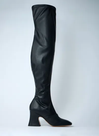 Chloé Janis 80 Over-the-knee Leather Boots In Black