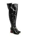 Chloé 80mm Patent Leather Over The Knee Boots In Black