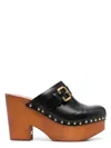 Chloé Jeannette Studded Leather Slingback Platform Clogs In Black