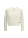 Chloé Wool And Cashmere Fitted Sweater With An Openwork Motif Clothing In Neutral