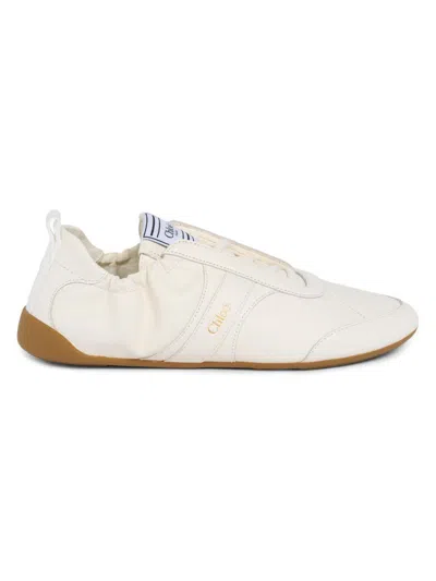 Chloé Kick Leather Low-top Sneakers In White