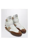Chloé Kick Natural Brown High-top Sneaker In Mesh And Leather In Brown