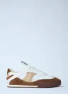 Chloé Kick Brown And White Sneakers In Mesh And Leather In Multi