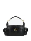 Chloé Camera Medium Shoulder Bag In Croc-embossed Calfskin In Black