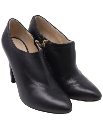Chloé Women's Leather Back Plated Accent Ankle Boot (authentic Pre-loved) In Black