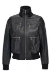 Chloé Leather Bomber Jacket Casual Jackets And Parka In Black