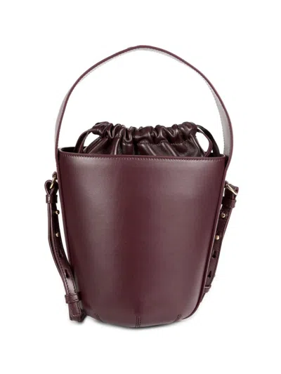 Chloé Women's Leather Bucket Bag In Burgundy
