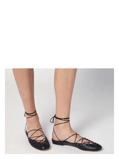 Chloé Women's Leather Ghillie Ballerinas