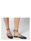 Chloé Ghillies Leather Ballet Flats In Black