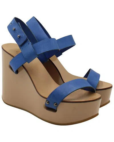 Chloé Women's Leather High Heel Wedge Sandal (authentic Pre-loved) In Multi