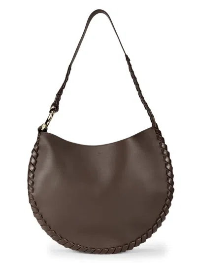 Chloé Women's Leather Hobo Bag In Dark Brown