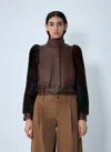 Chloé Women Leather Jacket In Brown