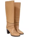 Chloé Women's Leather Knee-high Riding Heeled Boot (authentic Pre-loved) In Brown