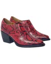 Chloé Women's Leather Rylee Snake-effect Bootie, Size 36.5 (authentic Pre-  Loved) In Red