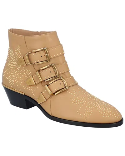 Chloé Women's Leather Susanna Short Boot In Brown