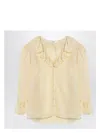 Chloé V-neck Ruffle Top In Silk Habotai In Yellow