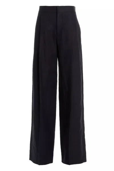 CHLOÉ CHLOÉ WOMEN LINEN PANTS WITH FRONT PLEATS