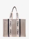Chloé Chloe' Women Linen Shoulder Bag With Logo Print. This Bag Is Made With Lower Environmental Impact Ma