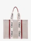 Chloé Linen Shoulder Bag With Logo Print. This Bag Is Made With Lower Environmental Impact Material In Multi