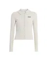 Chloé Wool Cardigan Logo Long Sleeves Scalloped Collar In Neutral