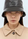 Chloé Chloe Leather Bucket Hat Women In Black