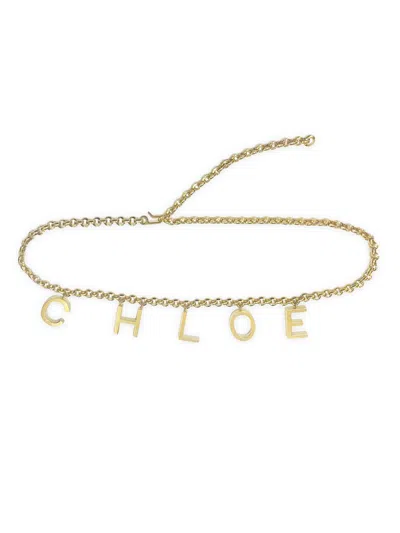 Chloé Women's Logo Jewel Belt In Gold