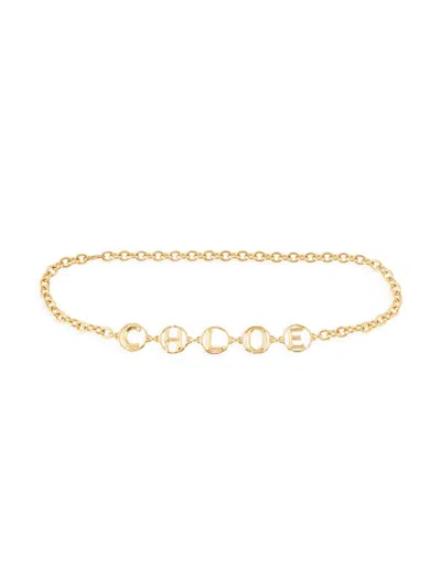 Chloé Women's Logo Jewel Belt In Gold