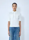 Chloé Women Logo Motif Polo Top In White