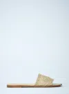 Chloé Soleil Embroidered Woven Sandals In Neutral