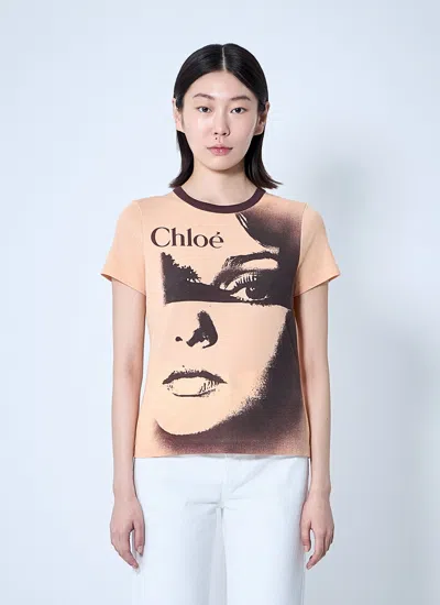 Chloé Women Logo Motif T-shirt In Neutral