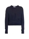 Chloé Women's Logo Script Wool & Silk-blend Knit Sweater In Blue