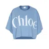 Chloé Oversize Signature Logo Crop Graphic T-shirt