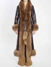 Chloé Chloe Women Long Column-style Leather Coat In Multi