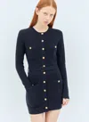 Chloé Cardigan Ajusté Utilitaire En Maille De Laine Femme Bleu Taille S 81% Laine, 19% Viscose In Blue