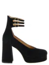 Chloé 100mm Loti Suede Platform Block-heel Pumps In Black