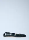Chloé Luna Ballerinas With Gold-tone Accents And Pleated Design In Black